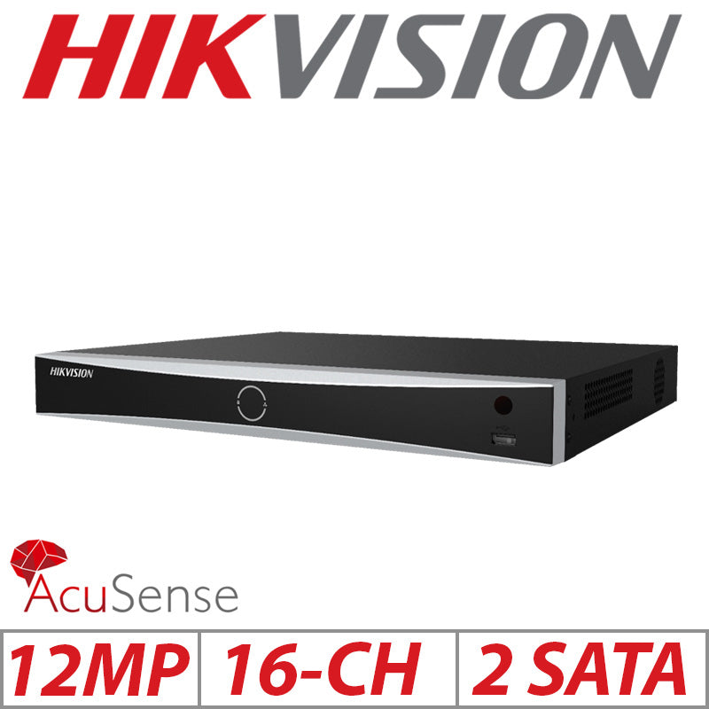 Hikvision 12MP 4K 16CH 1U 16 PoE AcuSense NVR DS-7616NXI-K2/16P(D)
