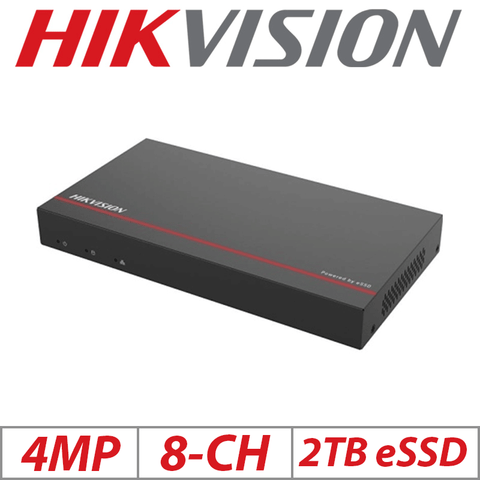 Hikvision 4MP 8CH PoE NVR – 2TB eSSD DS-E08NI-Q1/8P