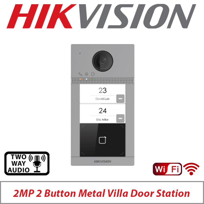 2MP Hikvision 2-Button Metal Outdoor Station DS-KV8213-WME1