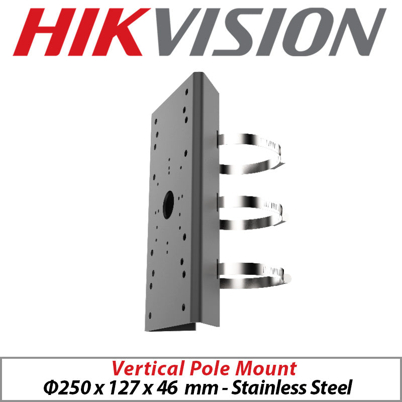 HIKVISION VERTICAL POLE MOUNT DS-1275ZJ-SUS GREY STAINLESS STEEL