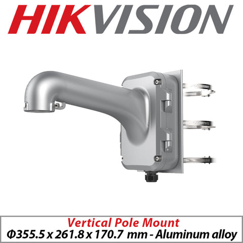 Hikvision Vertical Pole Mount w/ Junction Box PTZ Grey