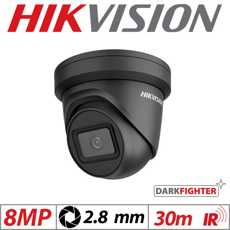 Hikvision 8MP DarkFighter Fixed Turret Camera 2.8mm Black G2