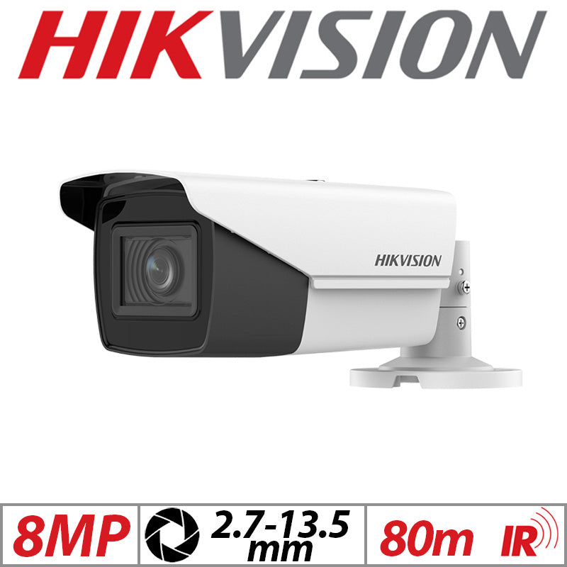 8MP Hikvision 4-in-1 Bullet Camera 2.7-13.5mm Varifocal White