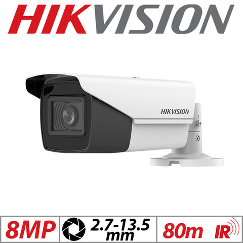 8MP Hikvision 4-in-1 Bullet Camera 2.7-13.5mm Varifocal White