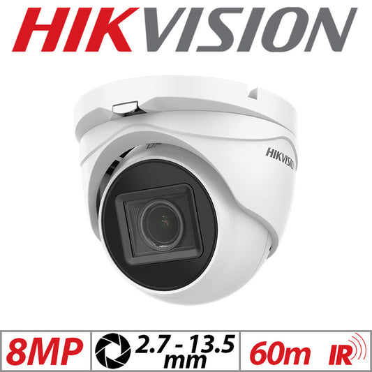 Hikvision 8MP 4-in-1 Turret – Motorized Varifocal 2.7-13.5mm White