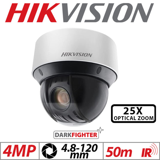 4MP Hikvision DarkFighter Mini PTZ 4.8-120mm Varifocal Camera