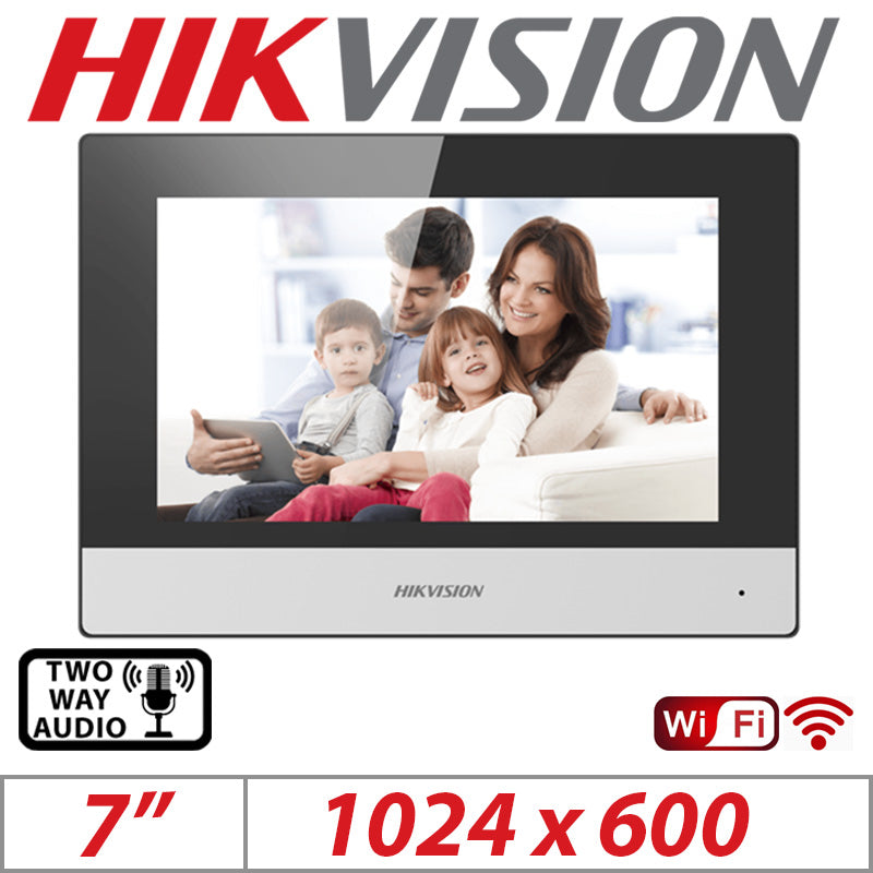 7″ Hikvision Touch Screen Indoor Video Intercom DS-KH6320-WTE1-Black
