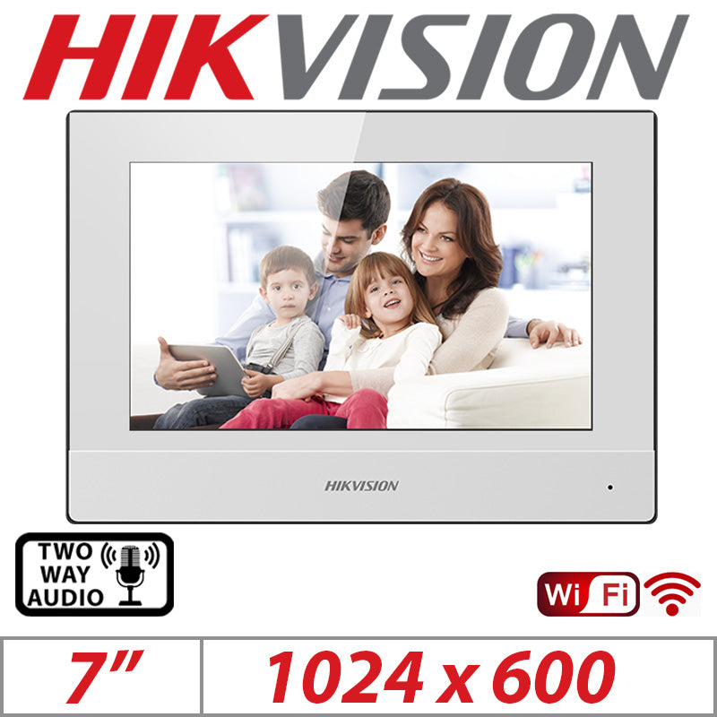 7″ Hikvision Touch Screen Indoor Video Intercom DS-KH6320-WTE1-White