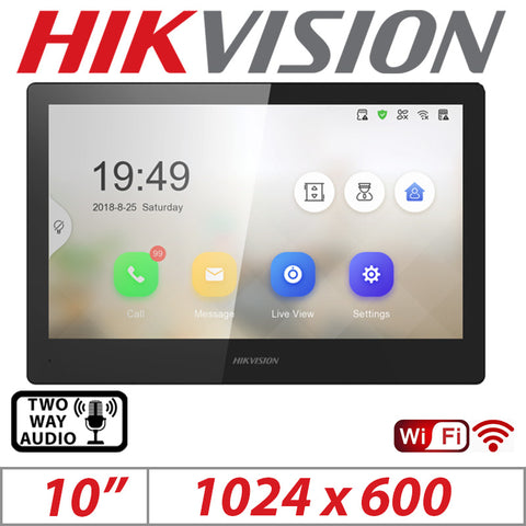 10″ Hikvision Touch Screen Indoor Video Intercom DS-KH8520-WTE1