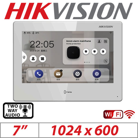 7″ Hikvision Touch Screen Indoor Video Intercom DS-KH9310-WTE1-B