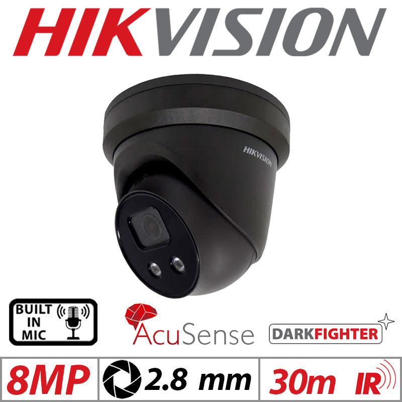 Hikvision 8MP DarkFighter AcuSense Turret Camera 2.8mm Black G1