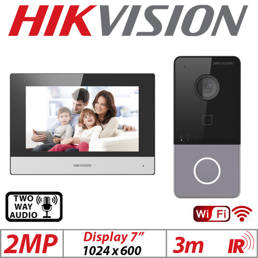 2MP Hikvision Video Doorbell Villa Station Bundle DS-KIS603-P-B