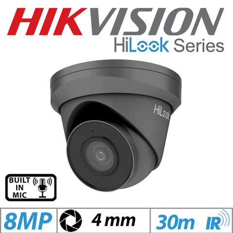8MP HIKVISION HiLook Metal Turret IP Camera 4mm Built-in Mic