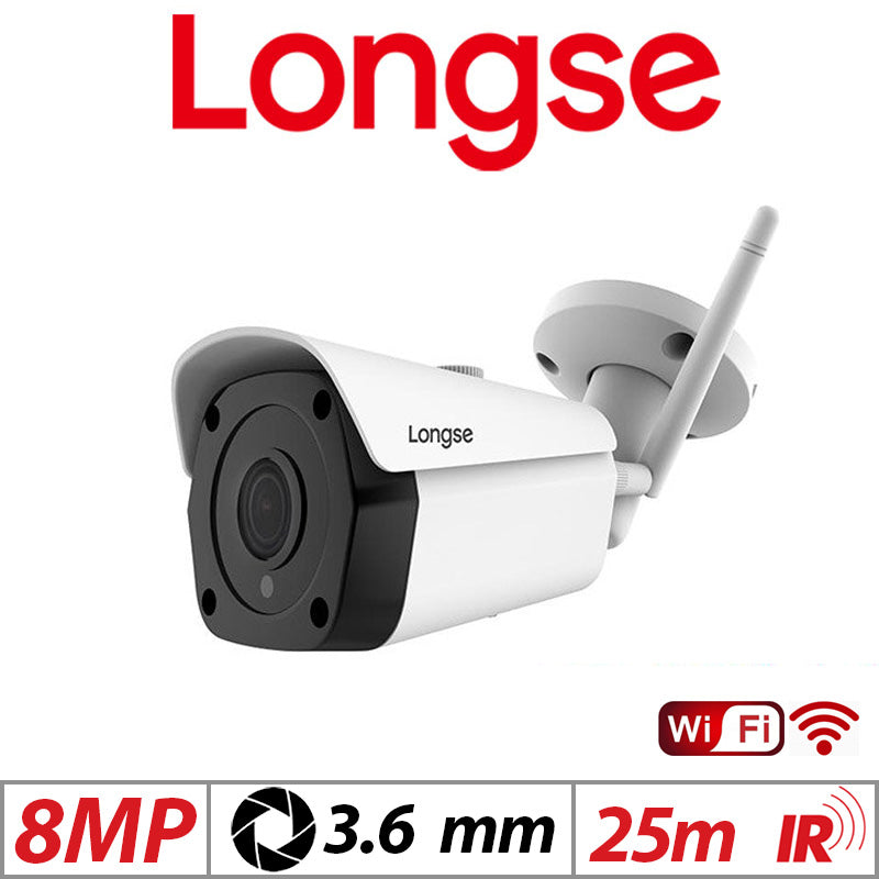 8MP LONGSE OUTDOOR FIXED BULLET WIFI IP CAMERA 3.6MM GRADED ITEM
