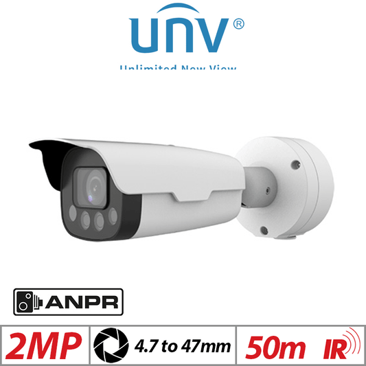 Uniview 2MP ANPR Bullet Camera 4.7-47mm Motorized Lens R