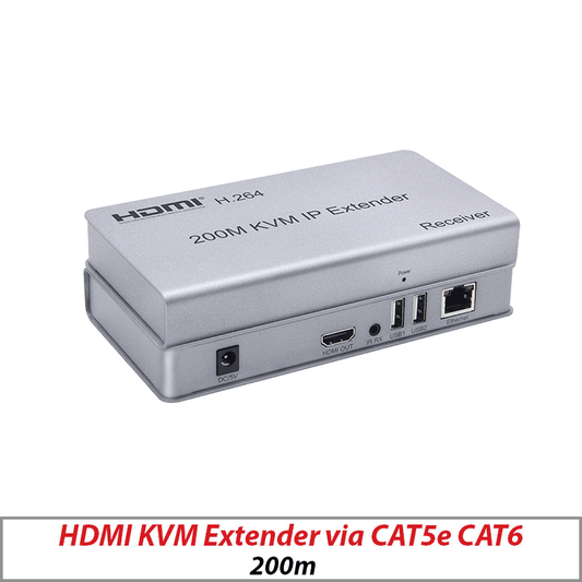 HDMI KVM Extender USB Keyboard Mouse Audio CAT6 RJ45 1080P 200M