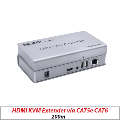HDMI KVM Extender USB Keyboard Mouse Audio CAT6 RJ45 1080P 200M
