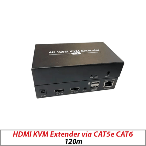 HDMI KVM Extender USB Keyboard Mouse Audio CAT6 RJ45 4K 120M