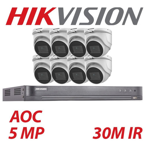 5MP 8CH HIKVISION 8X SYSTEM AOC DVR AUDIO 30M IR CAMERA KIT