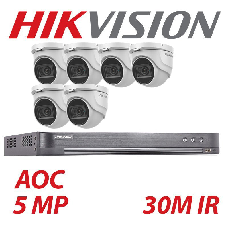 5MP 8CH HIKVISION 6X SYSTEM AOC DVR AUDIO 30M IR CAMERA KIT