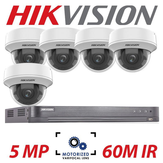 5MP 8CH Hikvision 5x Ultra Low Light Motorised Dome Kit