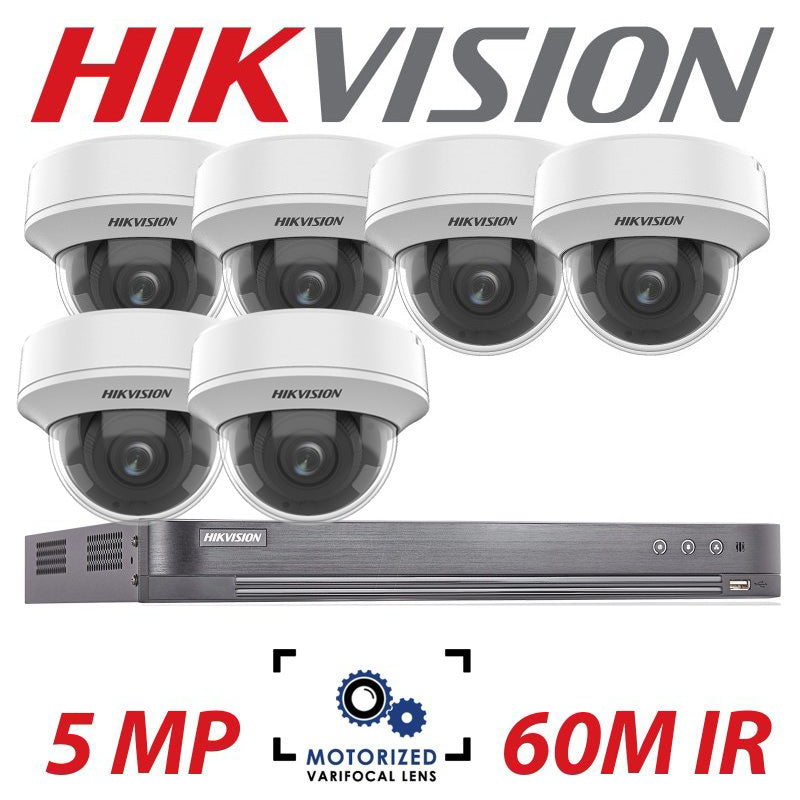 5MP 8CH Hikvision 6x Ultra Low Light Motorised Dome Kit