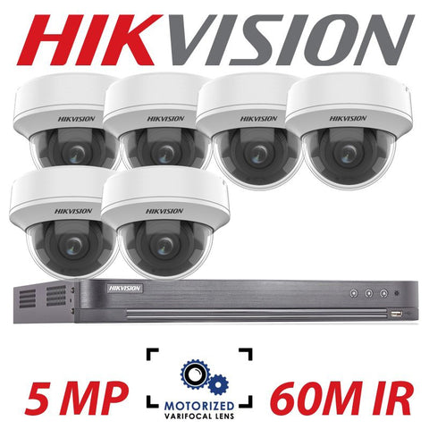 5MP 8CH Hikvision 6x Ultra Low Light Motorised Dome Kit