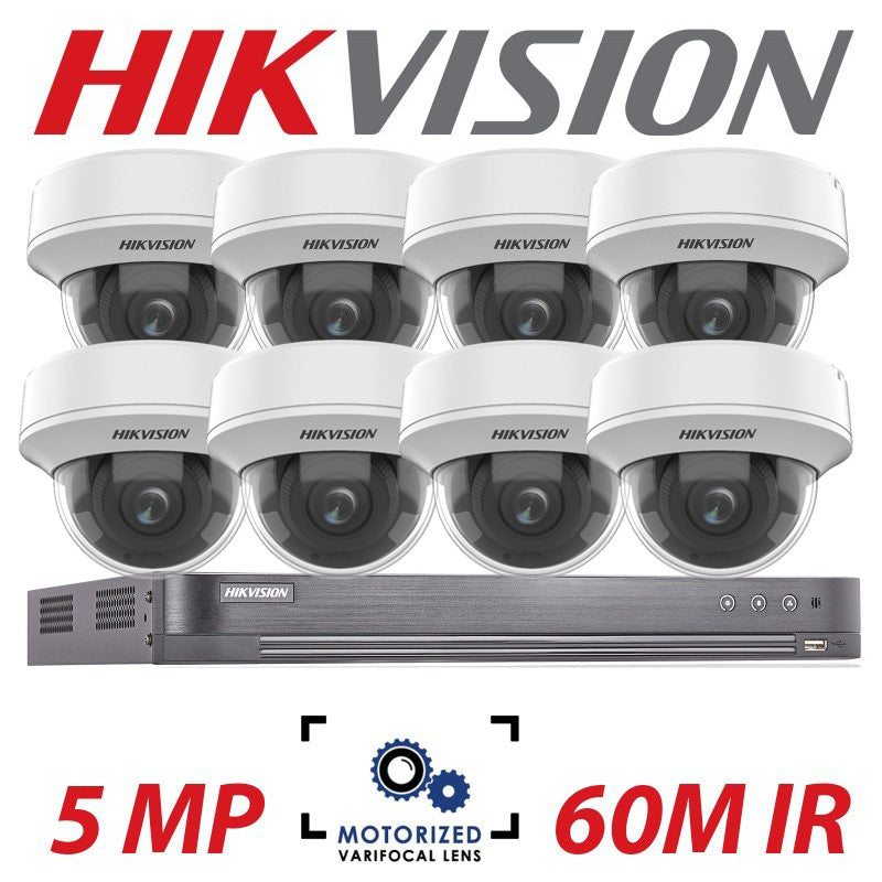 5MP 8CH Hikvision 8x Ultra Low Light Motorised Dome Kit