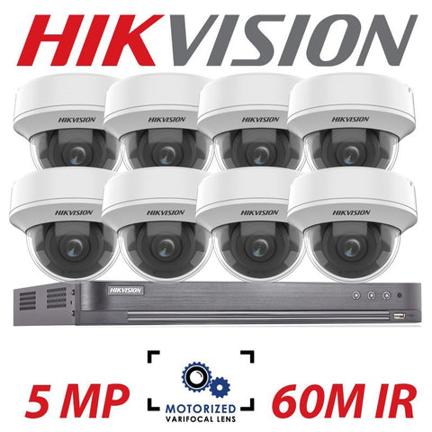 5MP 8CH Hikvision 8x Ultra Low Light Motorised Dome Kit