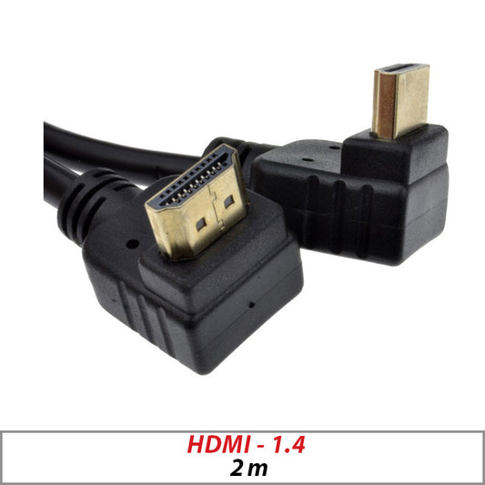 HDMI 1.4 High Speed 3D Cable 90° to 270° Right Angle 2M