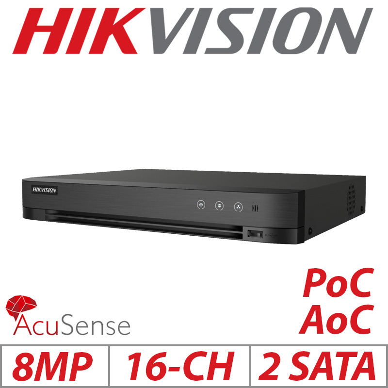 Hikvision 8MP 16CH AcuSense PoC-AoC DVR H.265 Facial iDS-7216