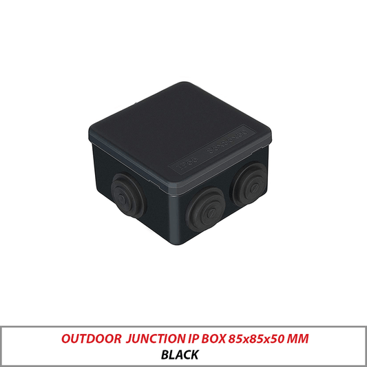 OUTDOOR JUNCTION IP BOX 85x85x50 MM BLACK