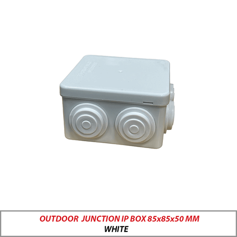 OUTDOOR JUNCTION IP BOX 85x85x50 MM WHITE