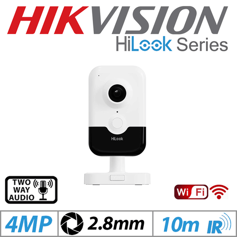 4MP Hikvision HiLook Wi-Fi Cube Network PoE Camera IPC-C340HA-D/W