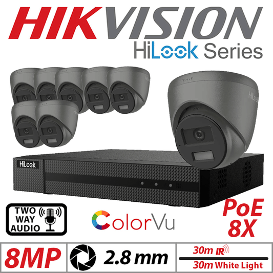 8MP 16CH Hikvision HiLook IP Kit – 8x ColorVu Dome 2.8mm