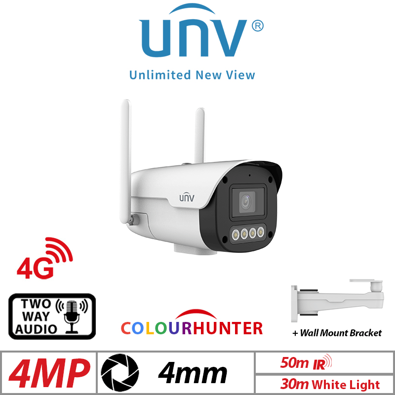 Uniview 4MP ColorHunter 4G Bullet Network Dual-Light 4mm Cam