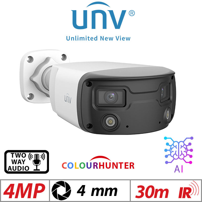 Uniview 4MP ColorHunter AI Bullet Camera 24/7 Colour G1