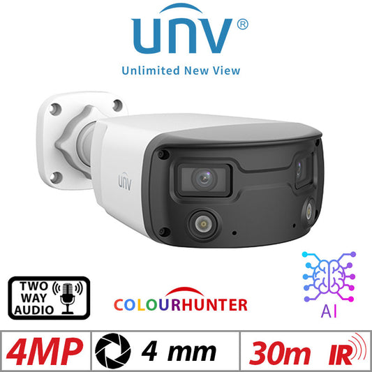 Uniview 4MP LightHunter Bullet Camera AI 2-Way Audio 2.7–13.5mm