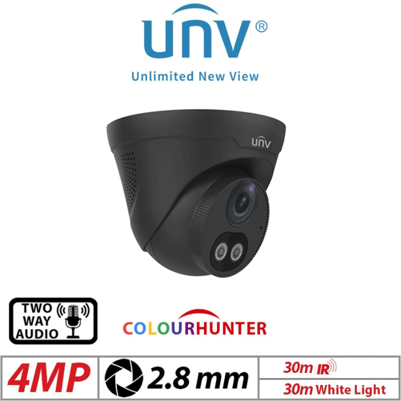 Uniview 4MP Turret Camera – ColorHunter, 24/7 Color, 2.8mm