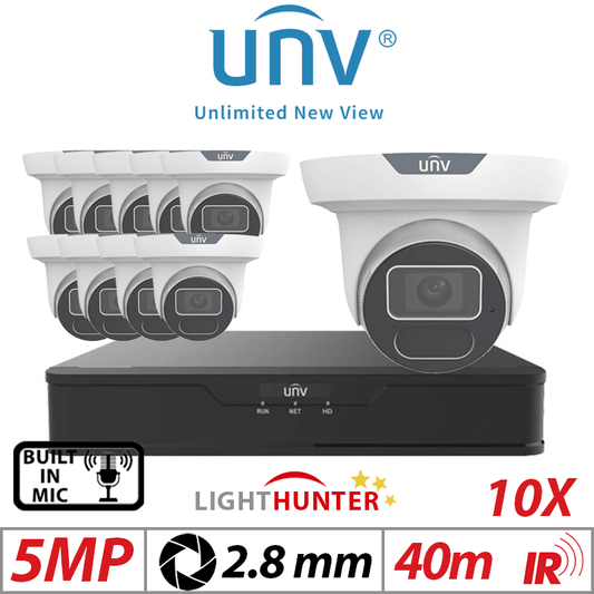 5MP 16CH Uniview 10x LightHunter IR AI Eyeball 2.8mm White