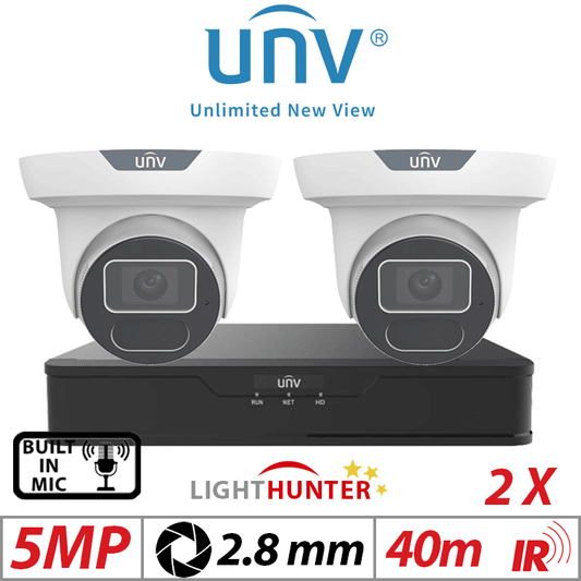 5MP 4CH Uniview IP Kit 4x Tri-Guard ColorHunter AI Cam