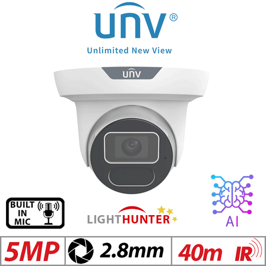 Uniview 5MP Eyeball Network Camera Lighthunter IR AI 2.8mm