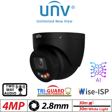 Uniview 4MP AI Tri-Guard 3.0 OwlView 2.8mm Black