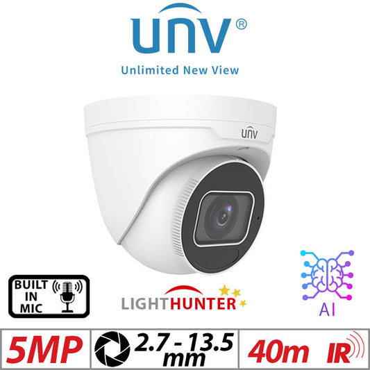 Uniview 5MP Turret Network Camera AI Lighthunter 2.7-13.5mm