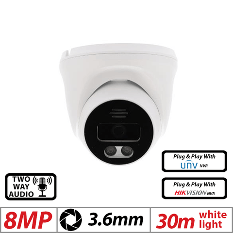 8MP Network Camera 2-Way Audio 3.6mm White G1-IPC508W8MP