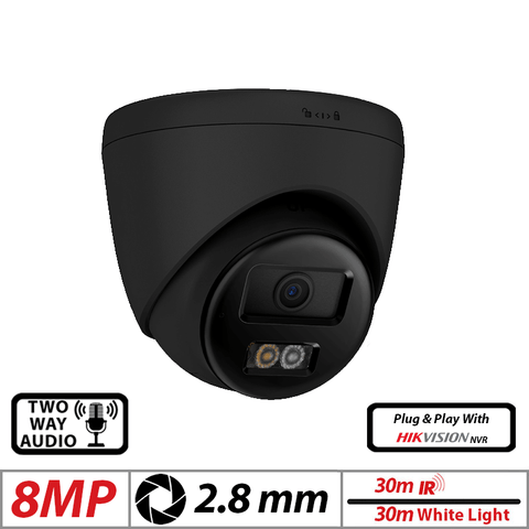 8MP Network Camera 2-Way Audio Smart Hybrid Light 2.8mm Black