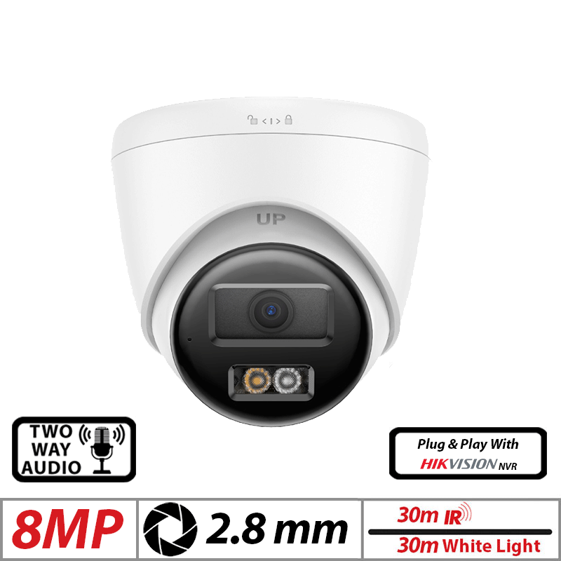 8MP Network Camera 2-Way Audio Smart Hybrid Light 2.8mm White