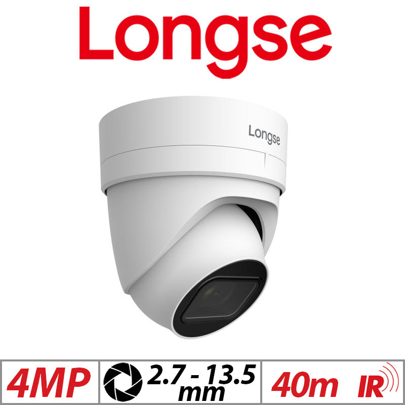 Longse 4MP PoE Dome IP Camera Motorized Zoom 2.7-13.5mm