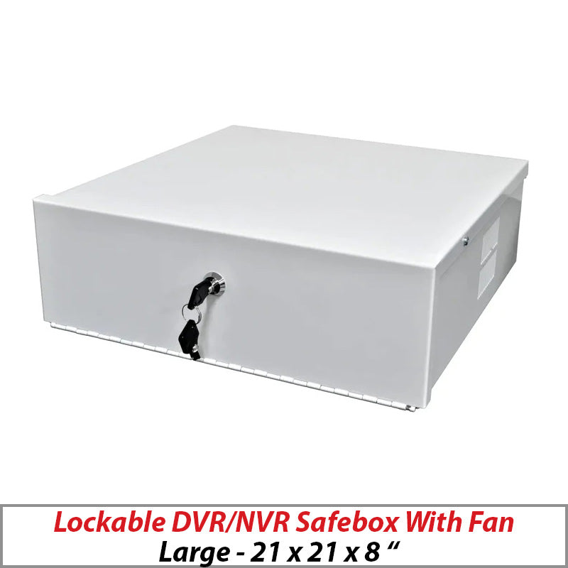 Lockable DVR/NVR Safebox with Fan Beige Large