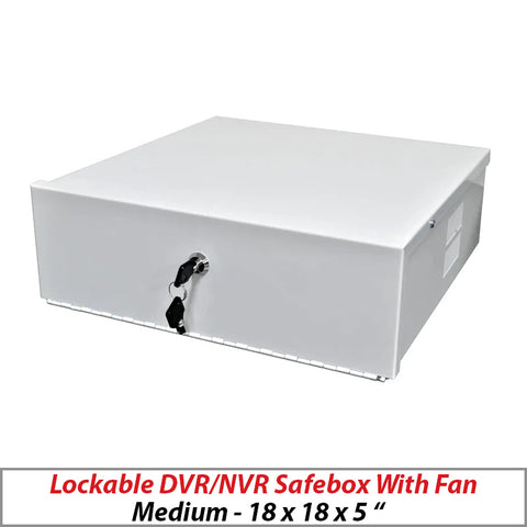 Lockable DVR/NVR Safebox with Fan Beige Medium